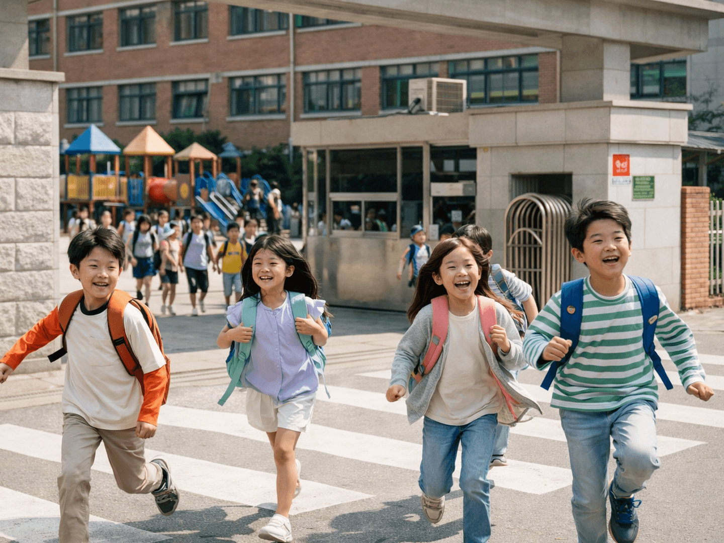 즐겁게 학교생활을 하는 아이들